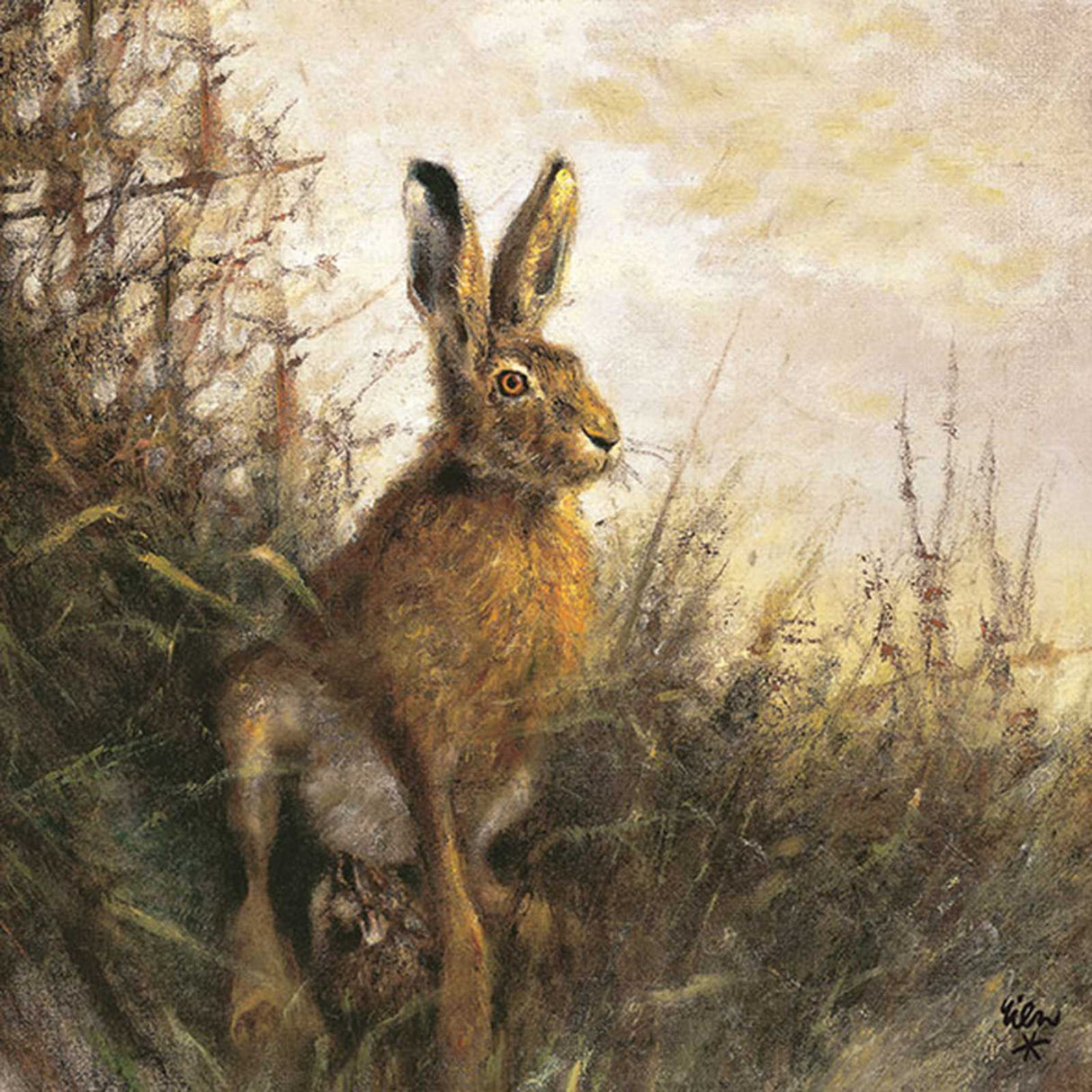 Jagdservietten Hase