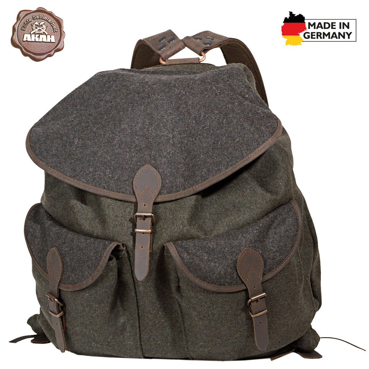 AKAH Lodenrucksack grün/grau